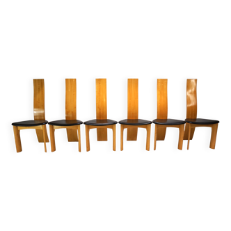 Tranekaer set of 6 Iris dining chairs by Bob van der Berghe, 1980