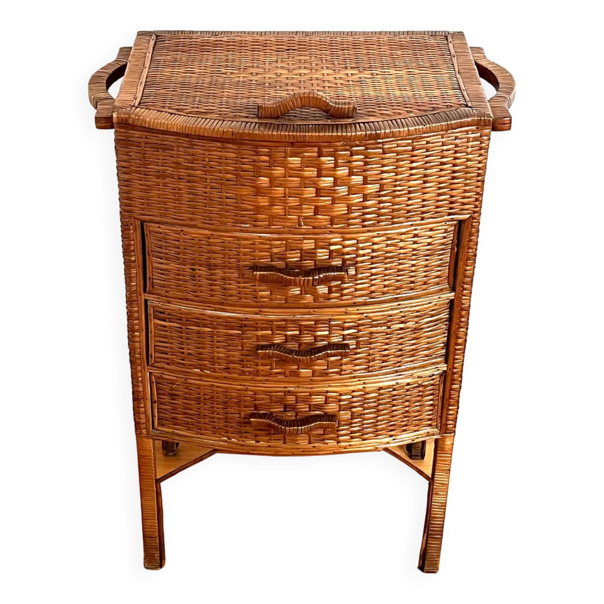 Rattan storage unit, 1950s