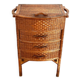 Rattan storage unit, 1950s