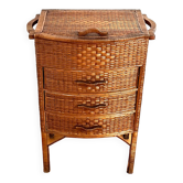 Rattan storage unit, 1950s