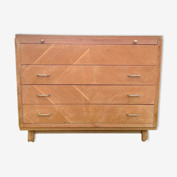 Commode / coiffeuse vintage bois clair années 60