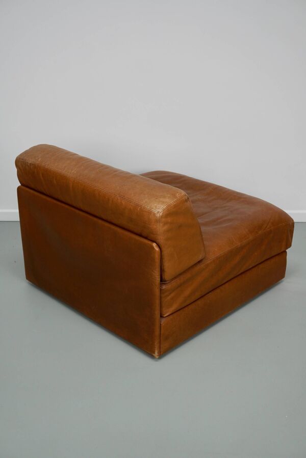 Fauteuil-lit De Sede DS 76 en cuir cognac, Suisse, 1970