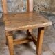 Set of 4 brutalist pine chairs, Italy, 1960s