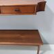 Entryway Set of Wall Mirror, Walnut Console and Bench by Brugnoli, Italy