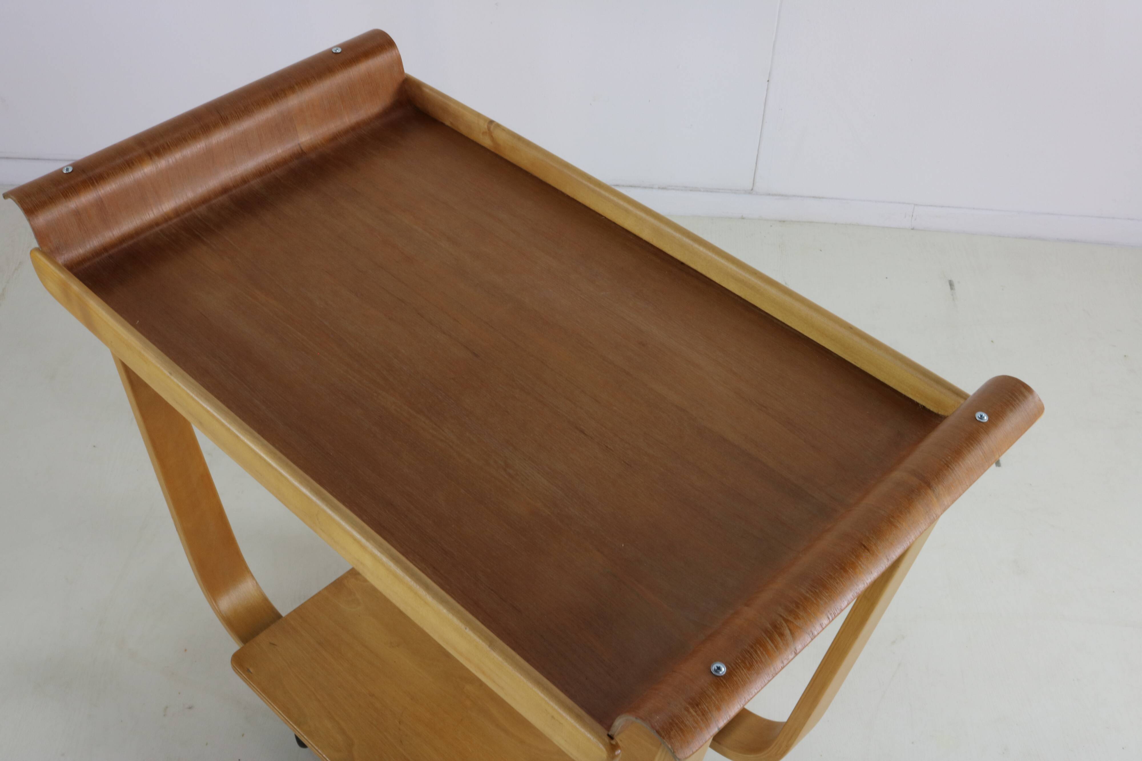 Fifties design plywood serving trolley by Cees Braakman for Pastoe
