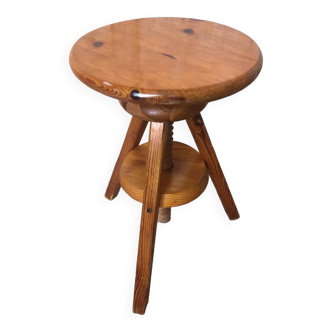 Vintage light wood tripod screw painter's stool