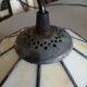 Antique stained glass and tin pendant light