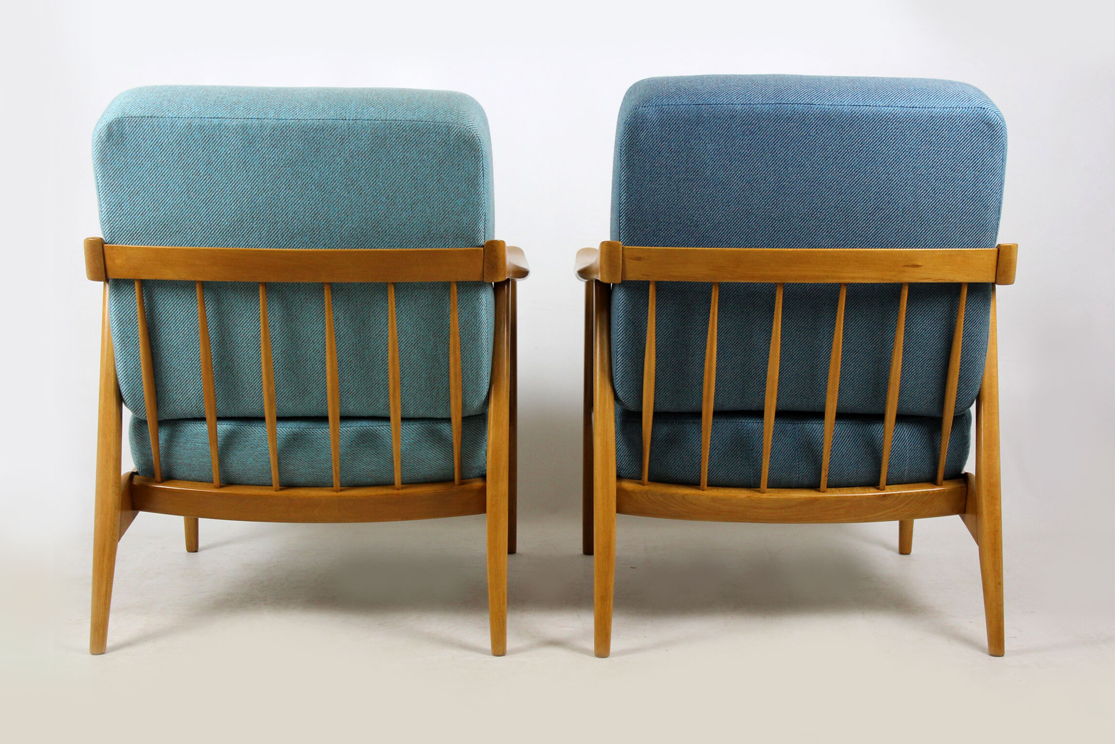 Mid-Century Scandinavian Blue & Turquoise Armchairs, 1960s, Set of 2