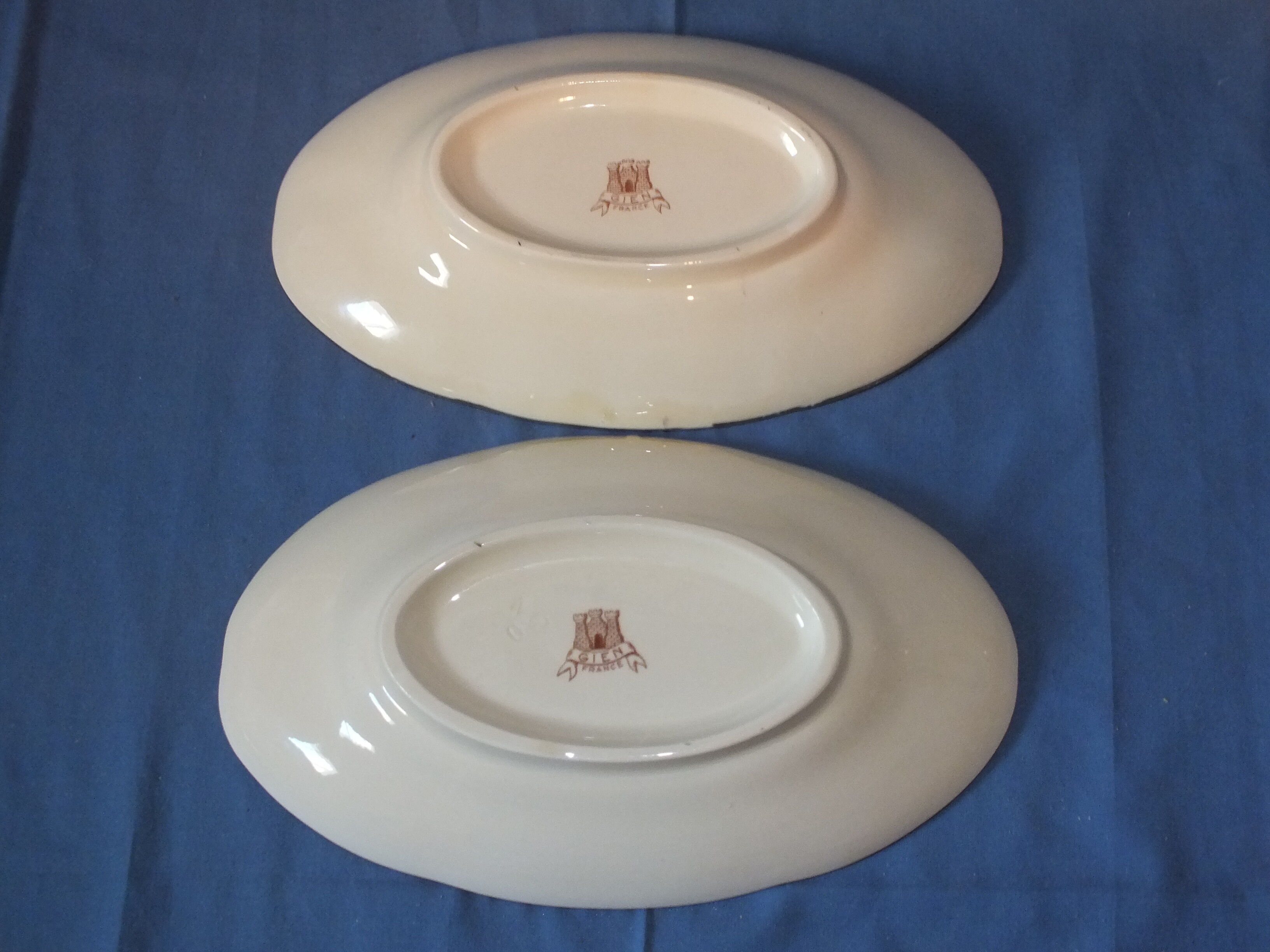 Pair of ravines Gien foliage decoration