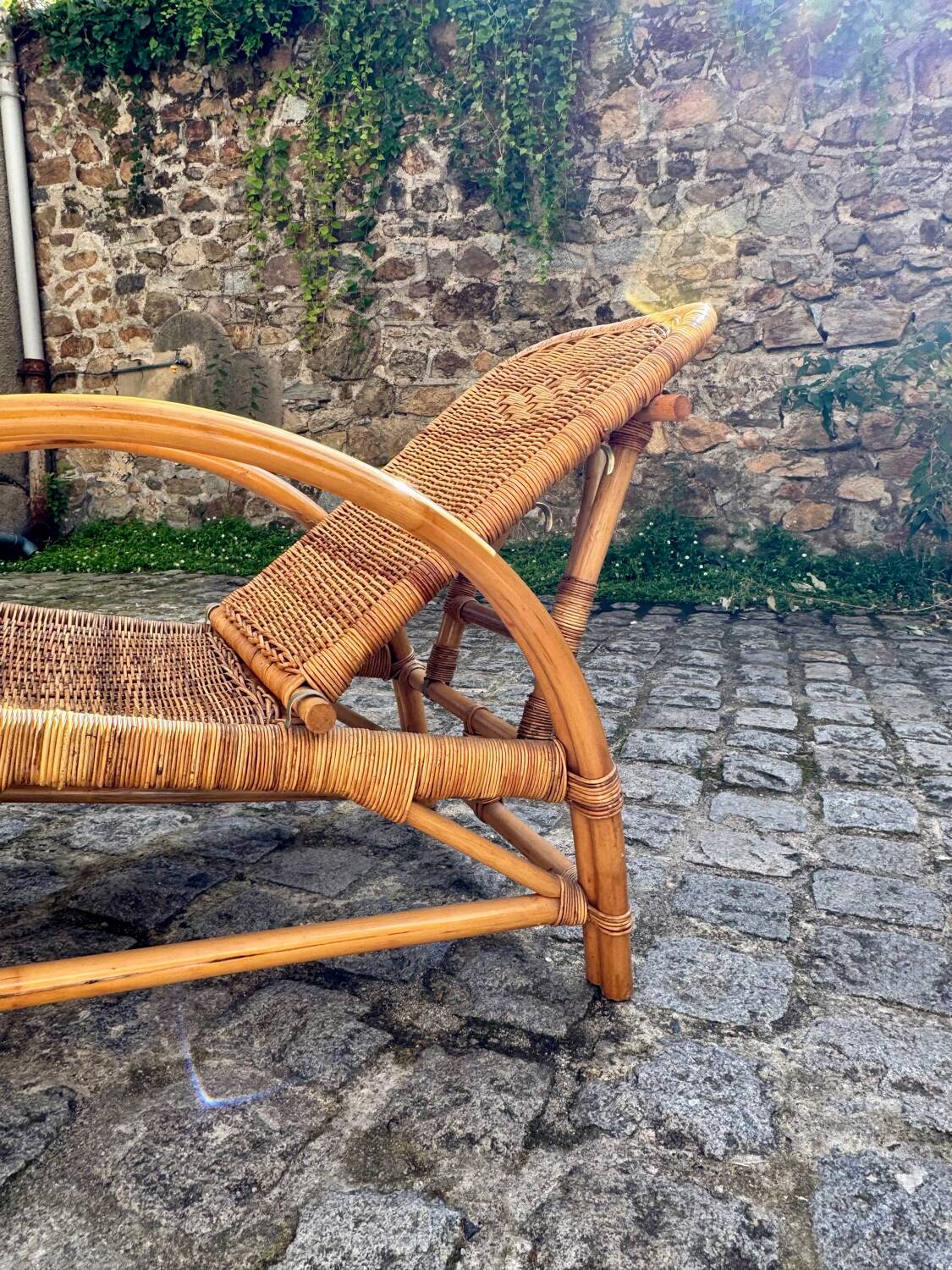 Rattan and wicker lounge chair