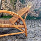 Rattan and wicker lounge chair
