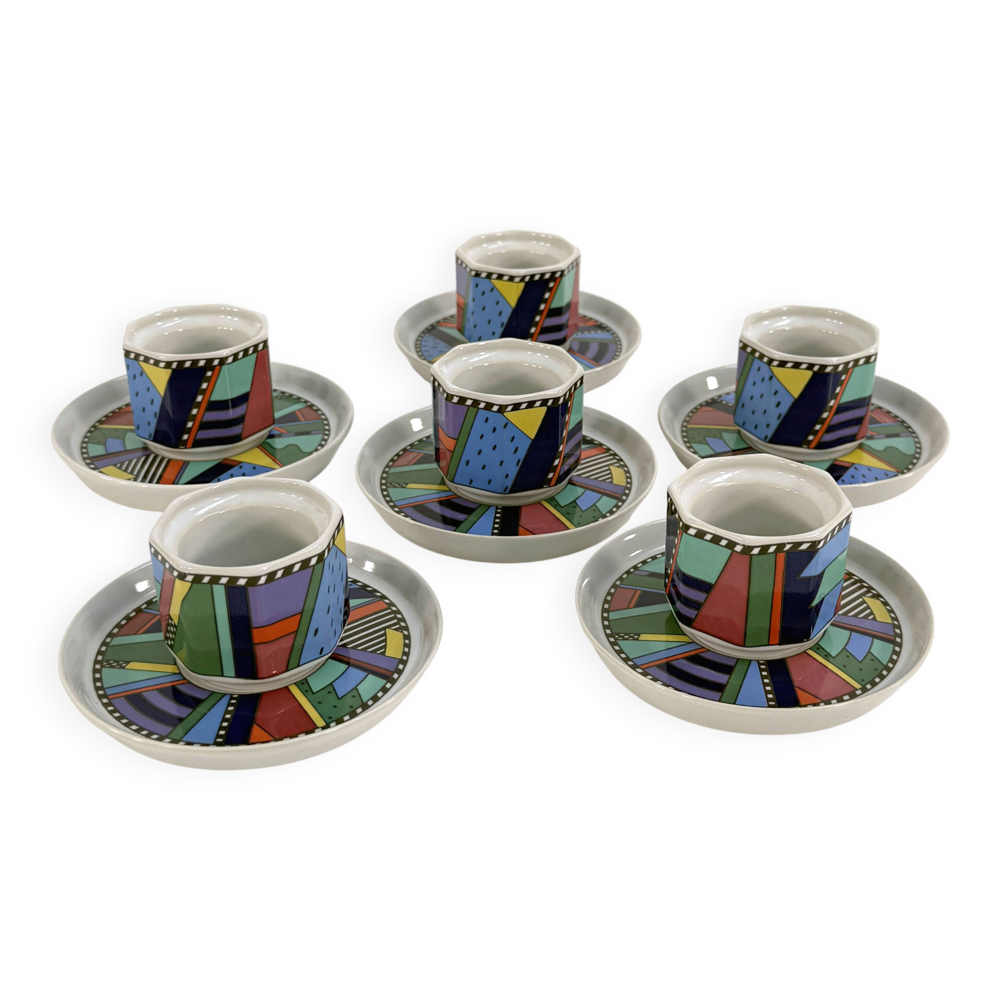 Set of 6 Metropol espresso cups by Barbara Brenner for Rosenthal, 90