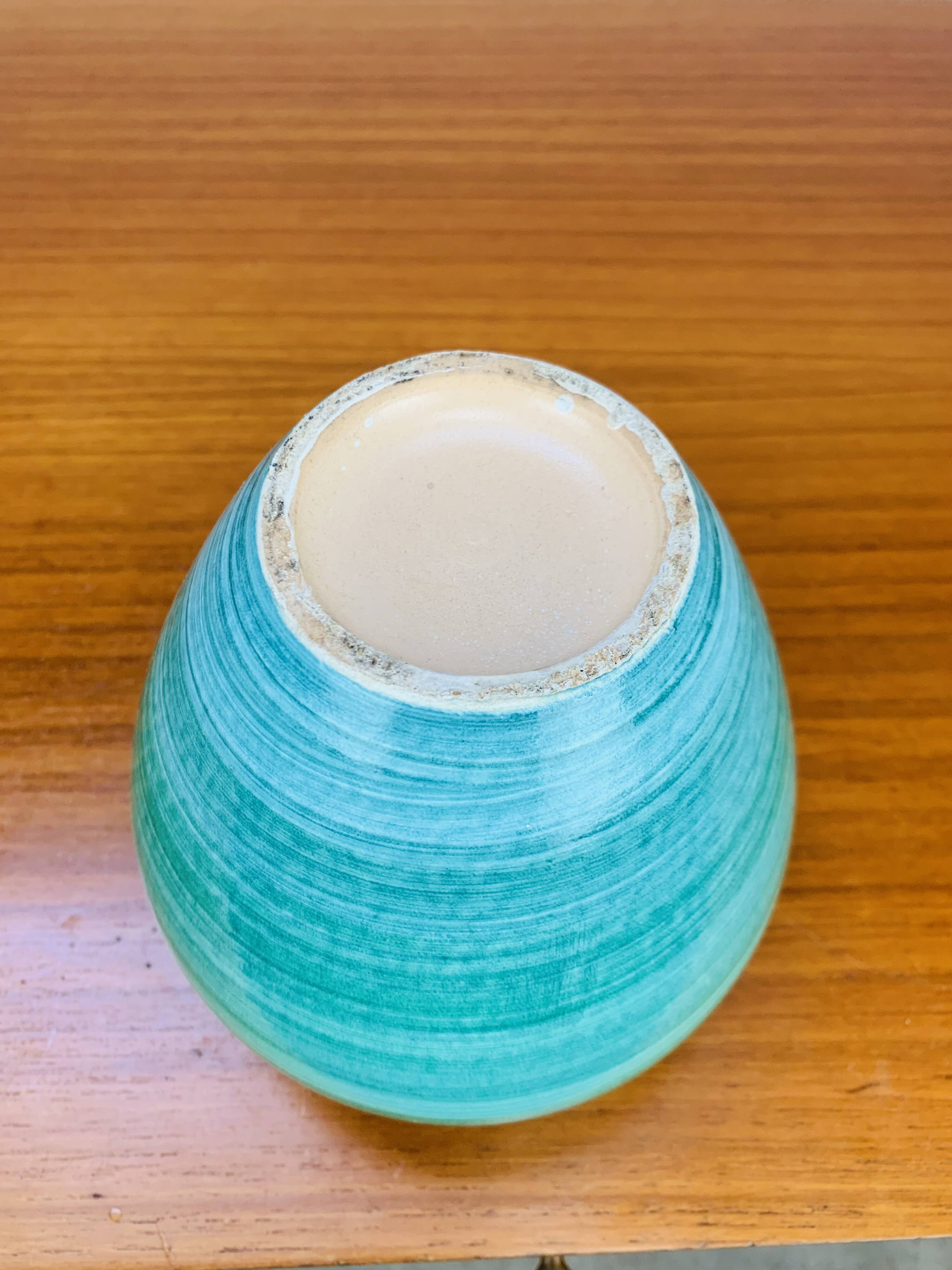 Vase céramique bleu/vert vintage