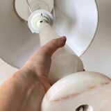 Vintage geometric alabaster stone lamp