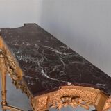 Console time XIX wood and stucco gilded Louis XVI style