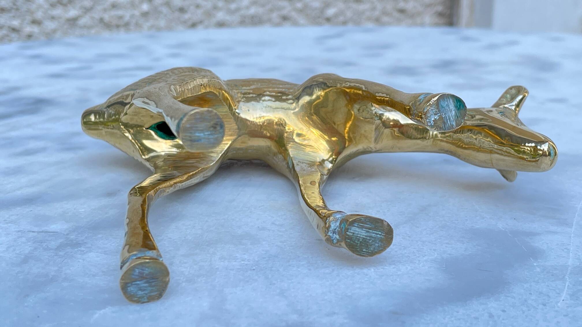 Vintage fawn solid brass animal