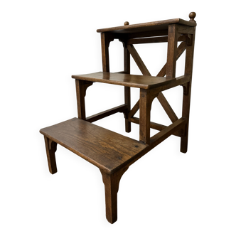 Library step ladder in oak