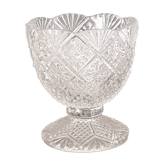 Coquetier ancien en verre moulé portieux