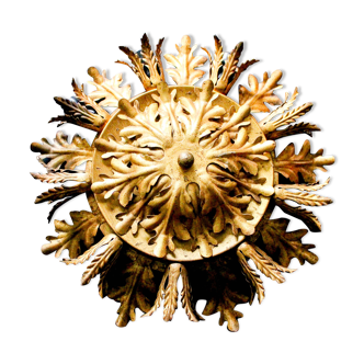 Large Florentine Chandelier Ceiling Lamp  by Banci Firenze Italy Regency Hollywood Style 1970s