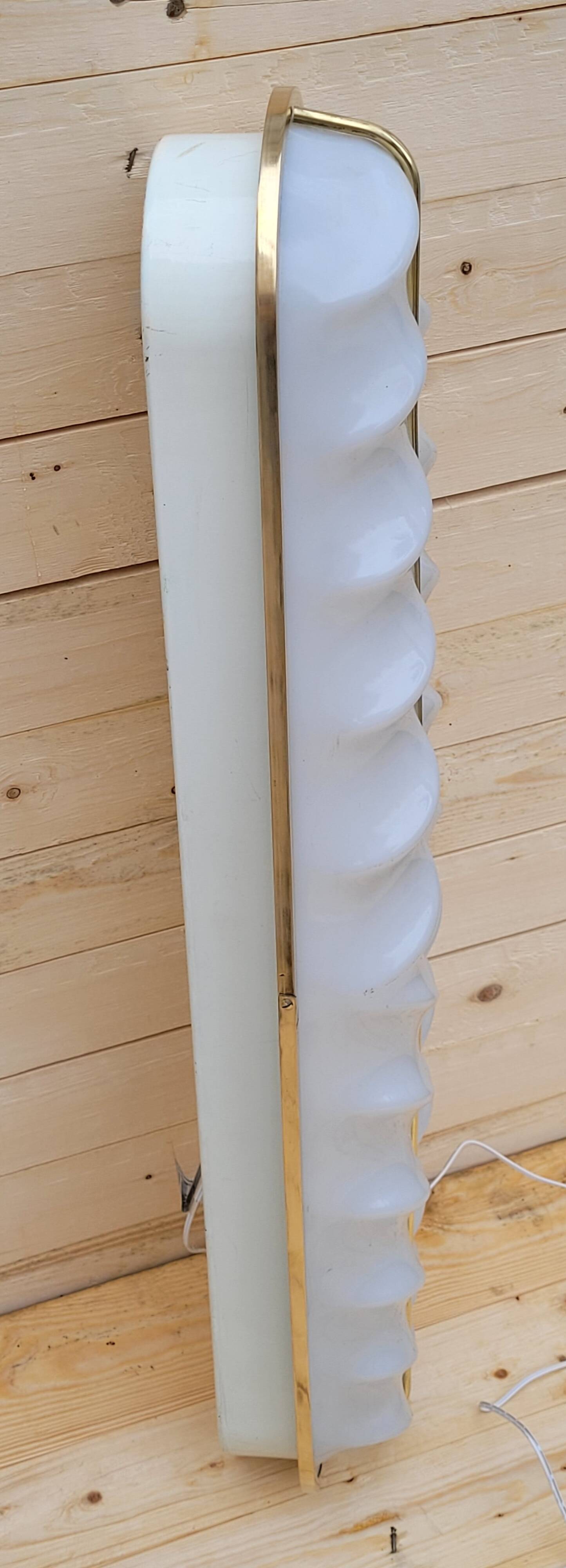 Large Stilux cinema wall lamp Art Deco Italy herringbone pattern