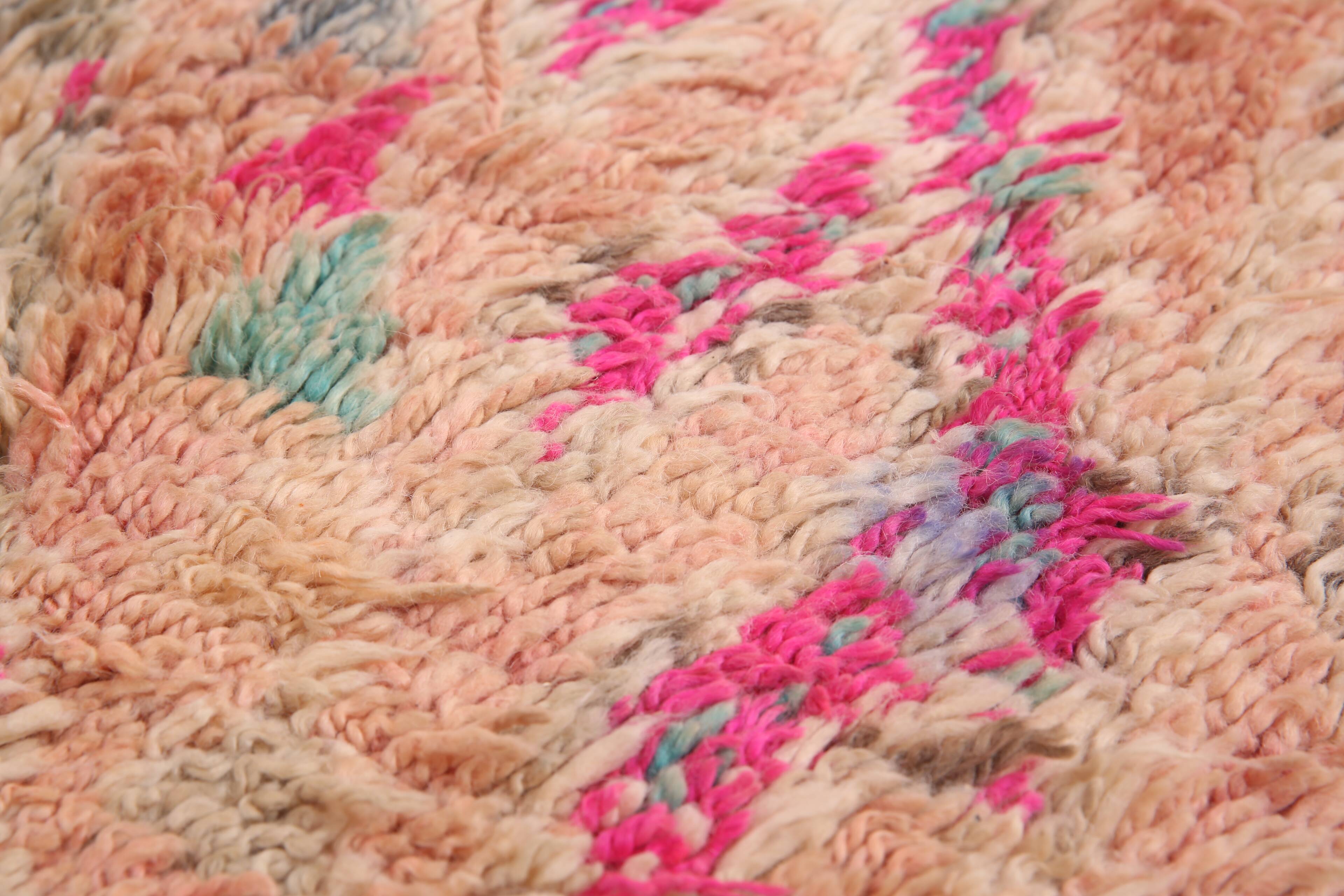 Vintage Handmade Boujaad Rug 203 x 397 cm - Moroccan Rug - Berber Wool Rug