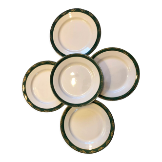 5 flat plates old Digoin Sarreguemines