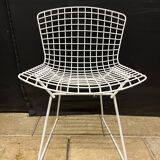 8 Vintage Harry Bertoia Wire Mesh Chairs White Lacquered Knoll
