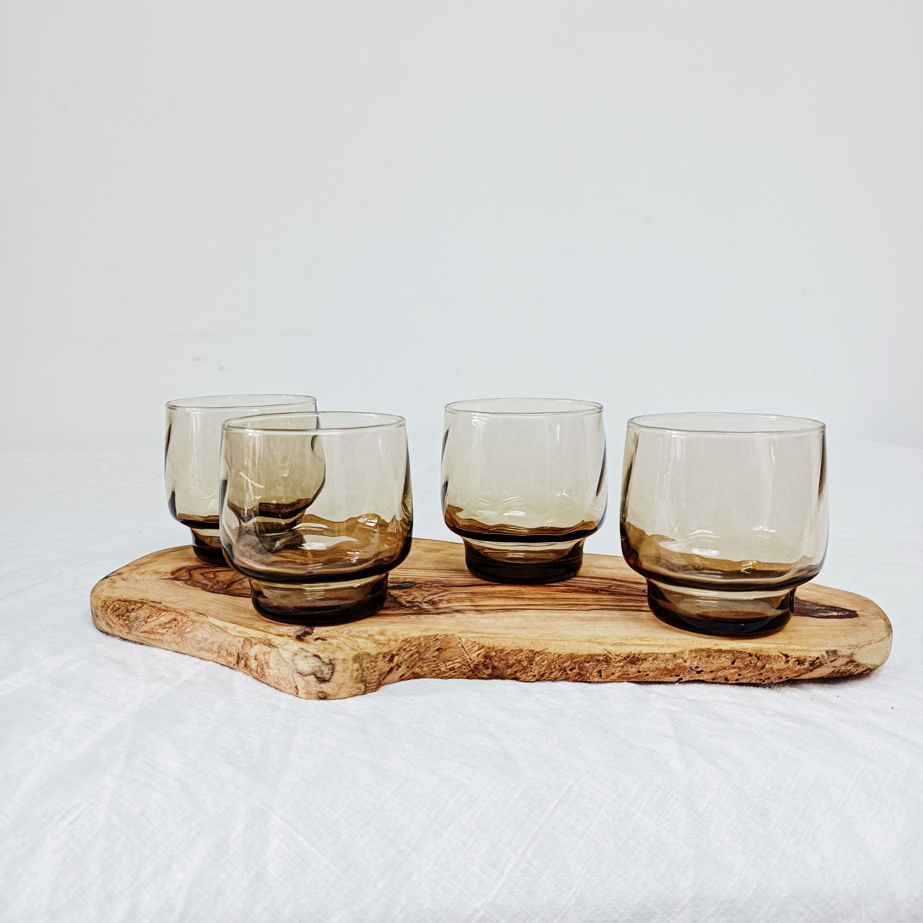 Lot de 4 verres en verre fumé, effet tourbillon Lever