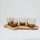 Lot de 4 verres en verre fumé, effet tourbillon Lever