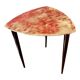 Aldo tura side table in red-dyed lacquered goatskin parchment, italy ca 1950
