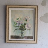 Still life watercolor bouquet of peonies