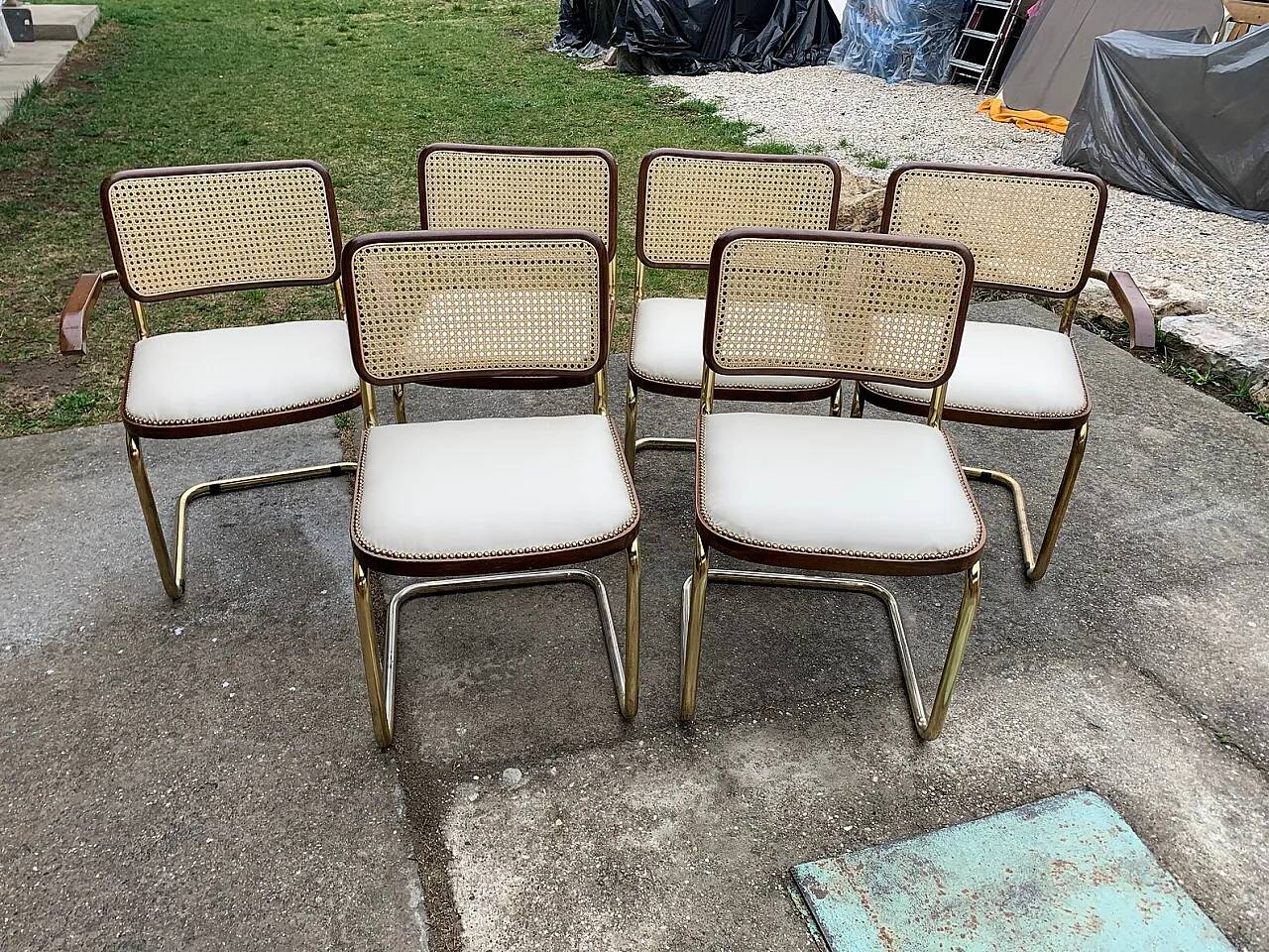 6 Cesca chairs by Marcel Breuer, 1970s