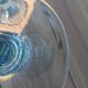 8 large blown glass goblets with bubbles from Biot – Blue signed