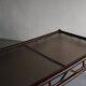 Dark rattan glass coffee table | 1980s