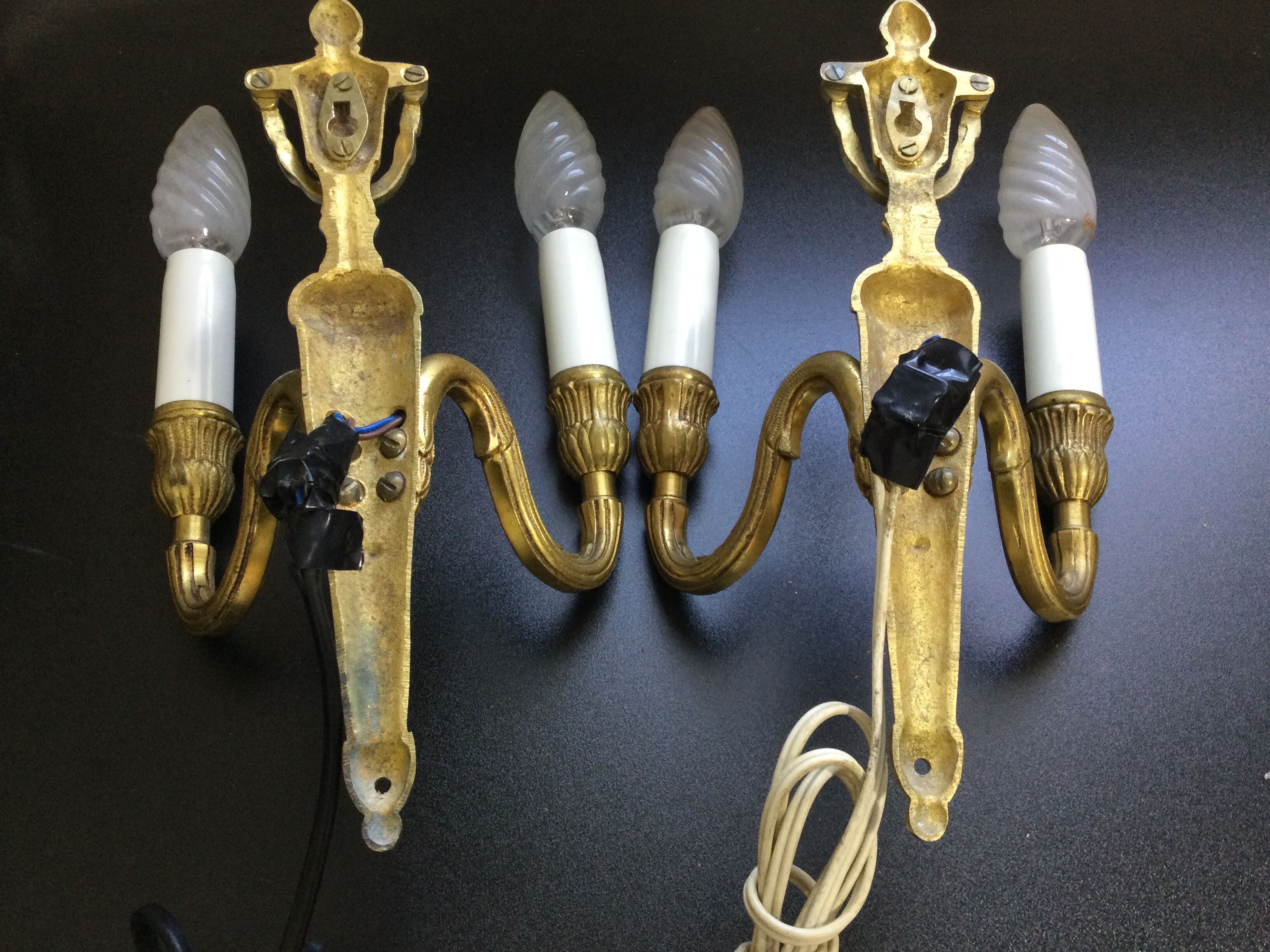 Pair of sconces Louis XVI Bronze