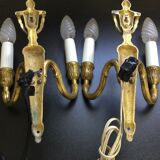 Pair of sconces Louis XVI Bronze