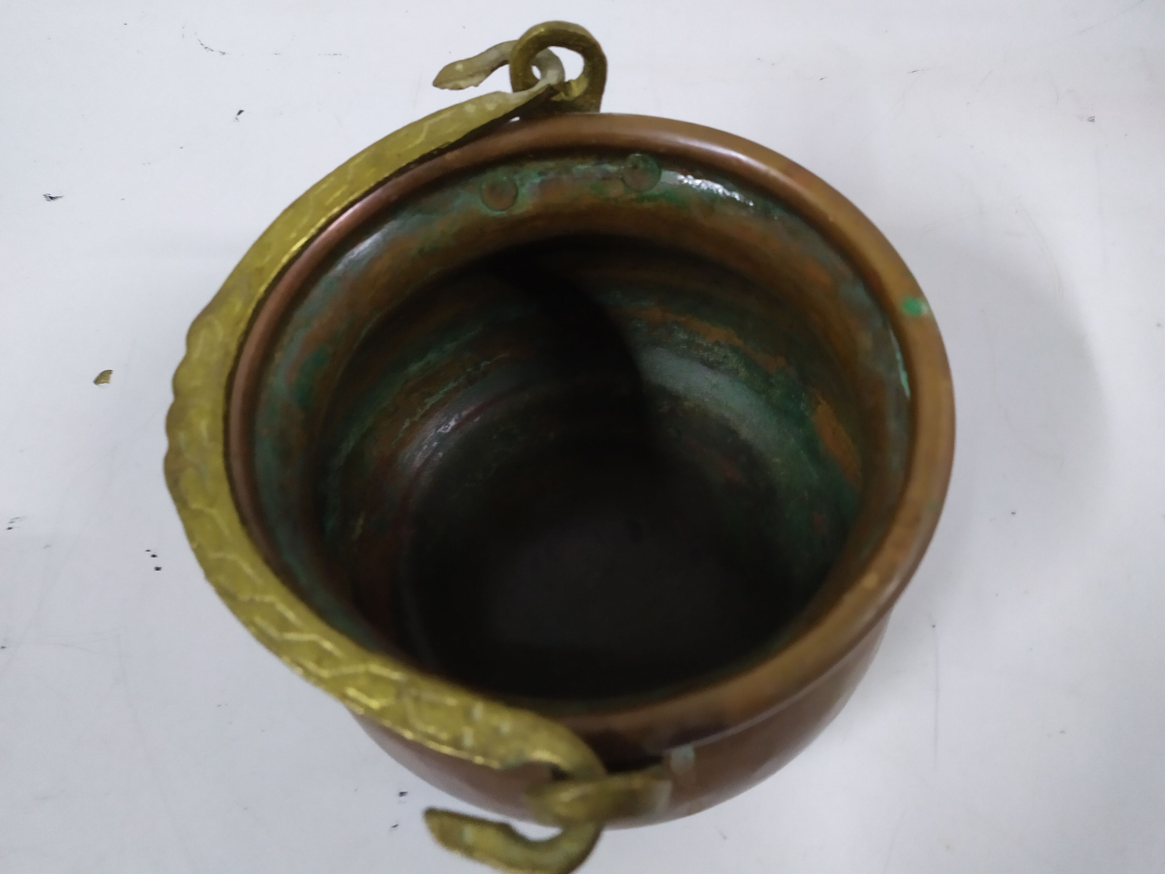 Old copper cauldron