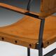 Cognac Leather Armchair, Black Lacquer Steel Frame, Belgium, 1960s