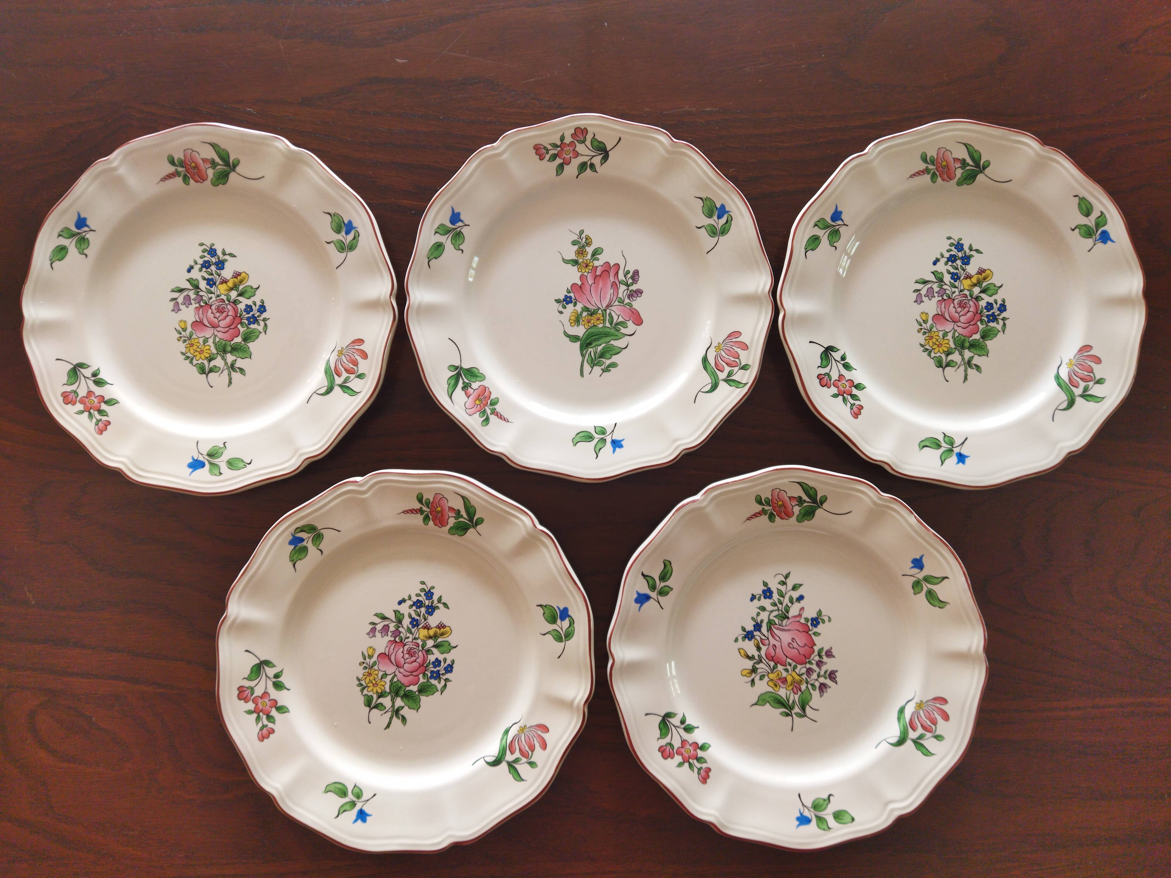 9 dessert plates “Réverbère fin” KG Lunéville