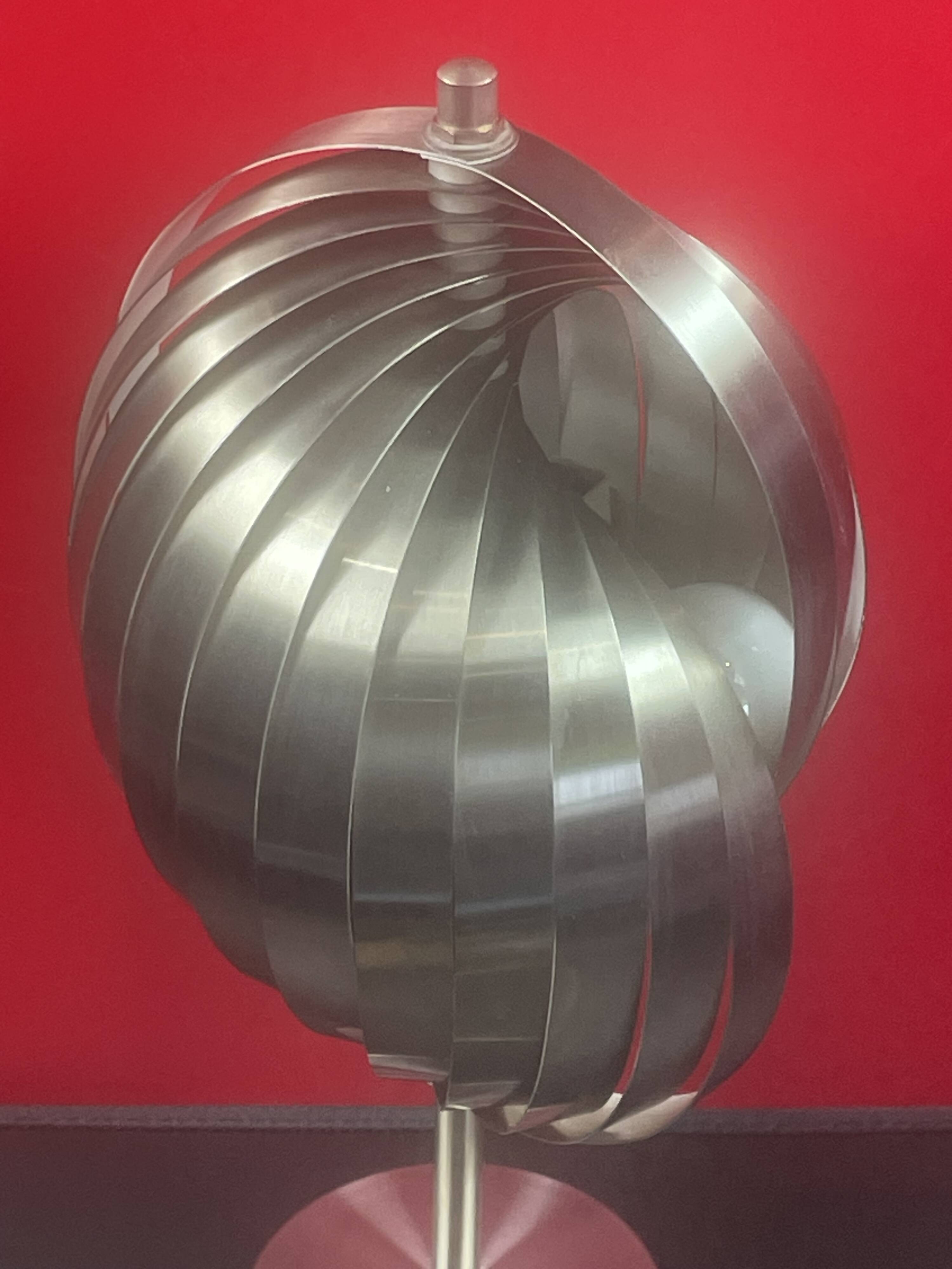 Henri Mathieu 70's Kinetic Design Lamp Brushed Aluminum - 36 cm