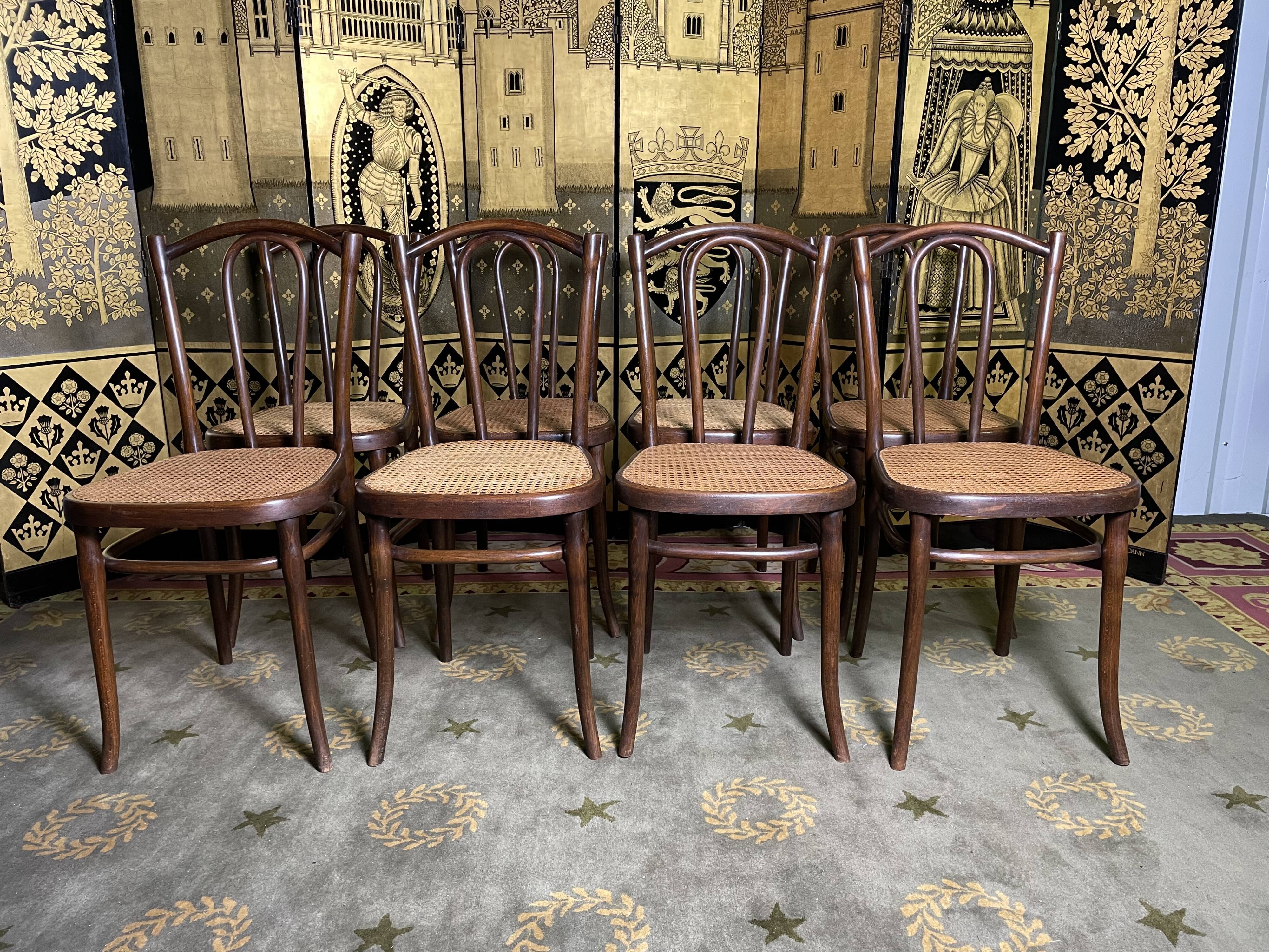 Suite of 8 chairs bistro Thonet number 56