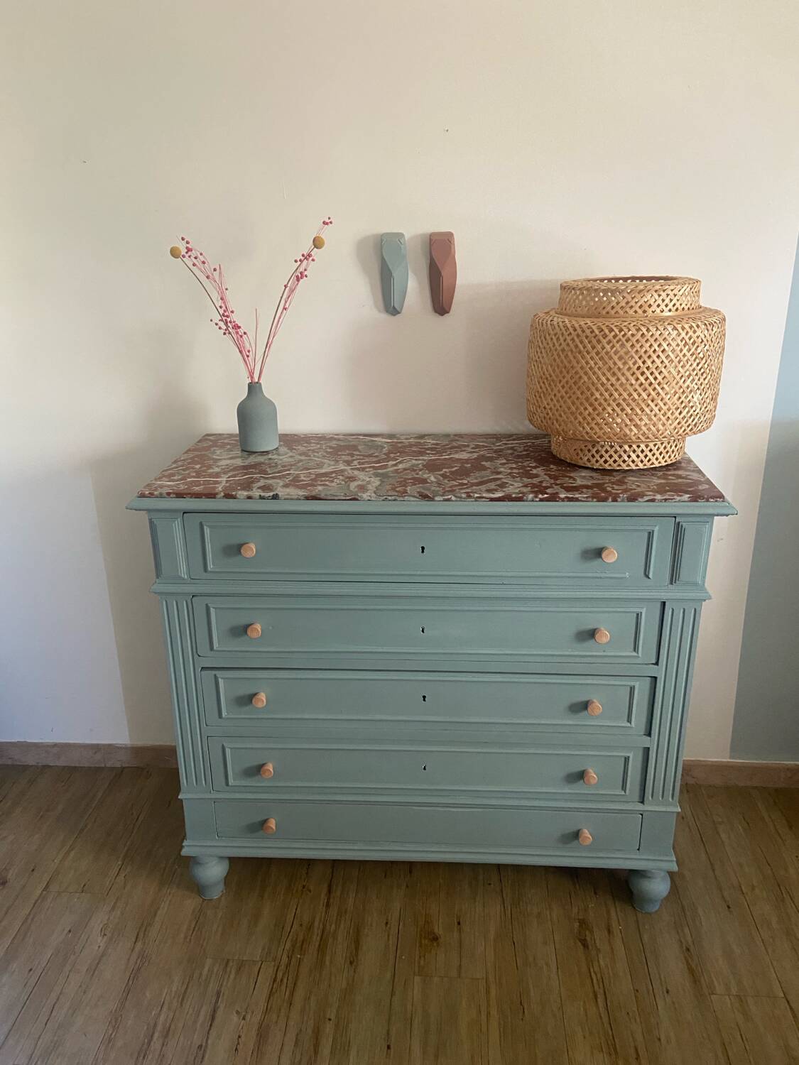 Commode bois et marbre