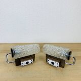 Pair of 1950s wall lights with etched glass tulips.