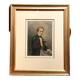 Swiss school 19th (1856): Portrait In Watercolor On Parchment Paper