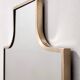 Shield Shaped Wall Mirror with Brass Frame, Italy