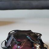 Murano pocket emptier. Organic/Corolla floral design. In purple blown glass. Diam 15 cm