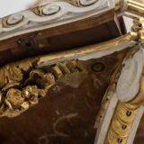 Louis XVI style gilded and lacquered wood console. Circa 1900.
