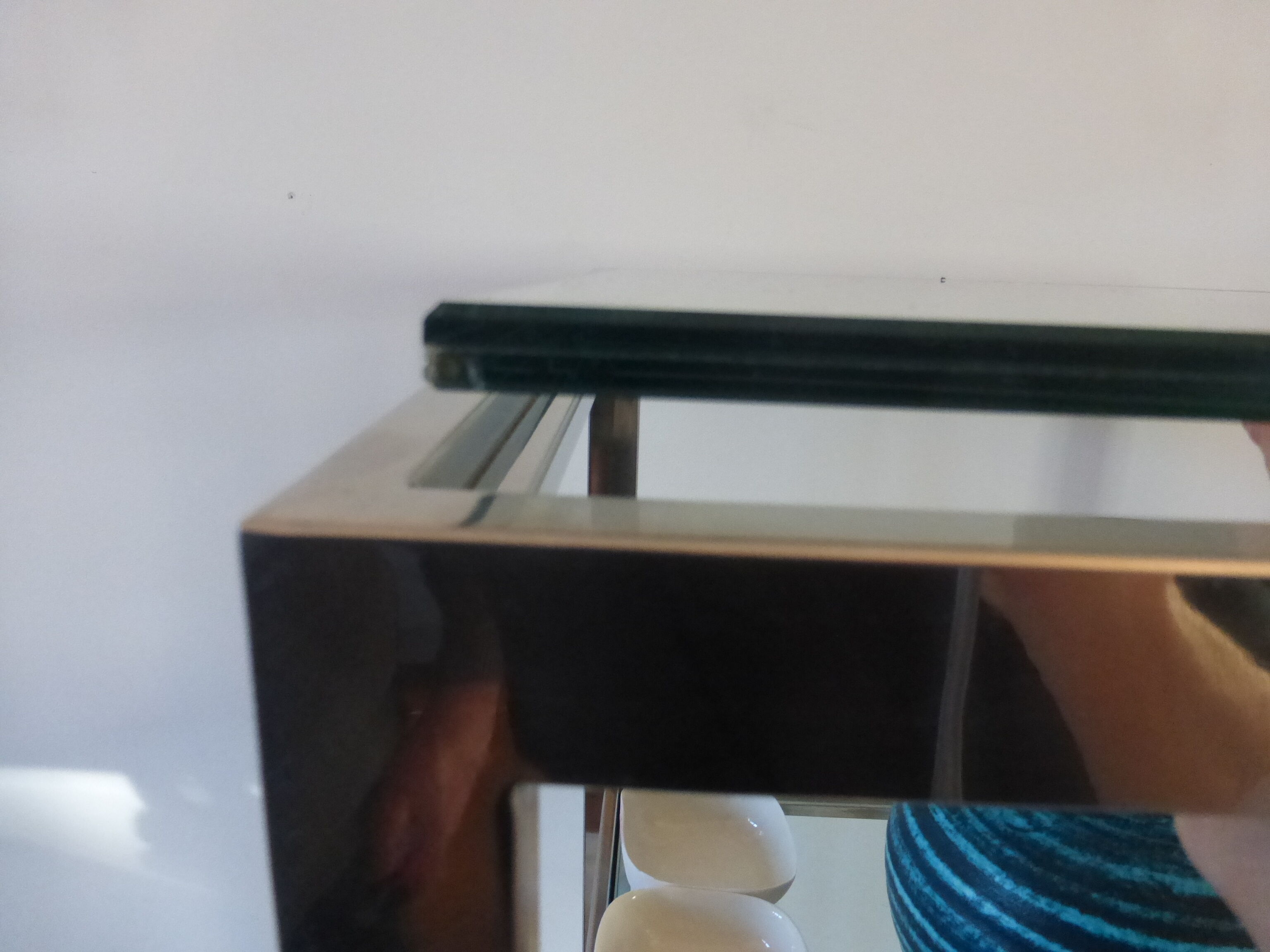 Étagère verre et acier chromé