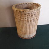 Wicker waste paper basket