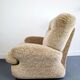 Vintage velvet armchair armrests fins